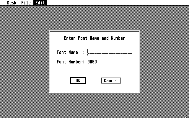 Font Edit atari screenshot